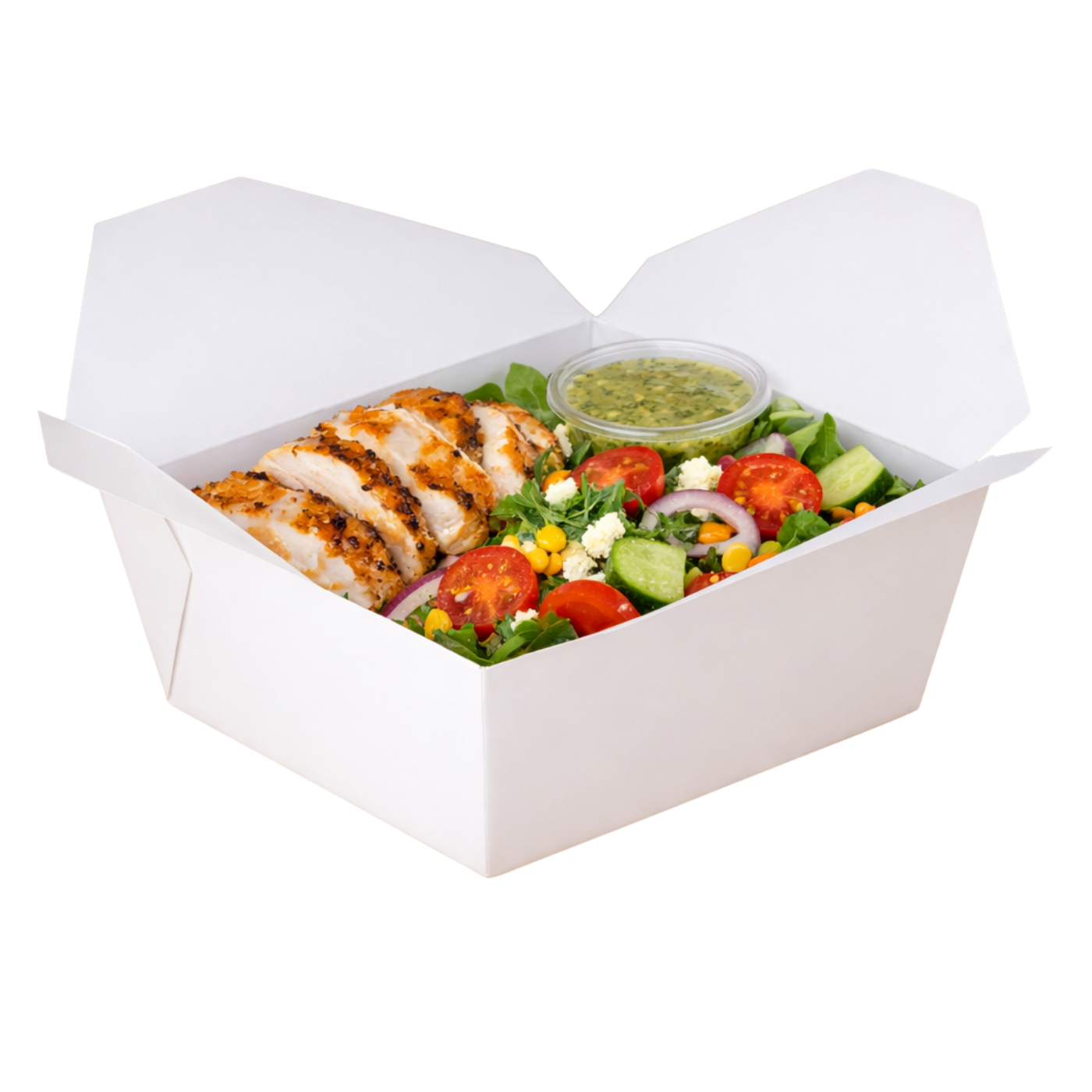 No.3 White Leakproof Paper Takeaway Meal box 69oz/1900ml (pack of 180)