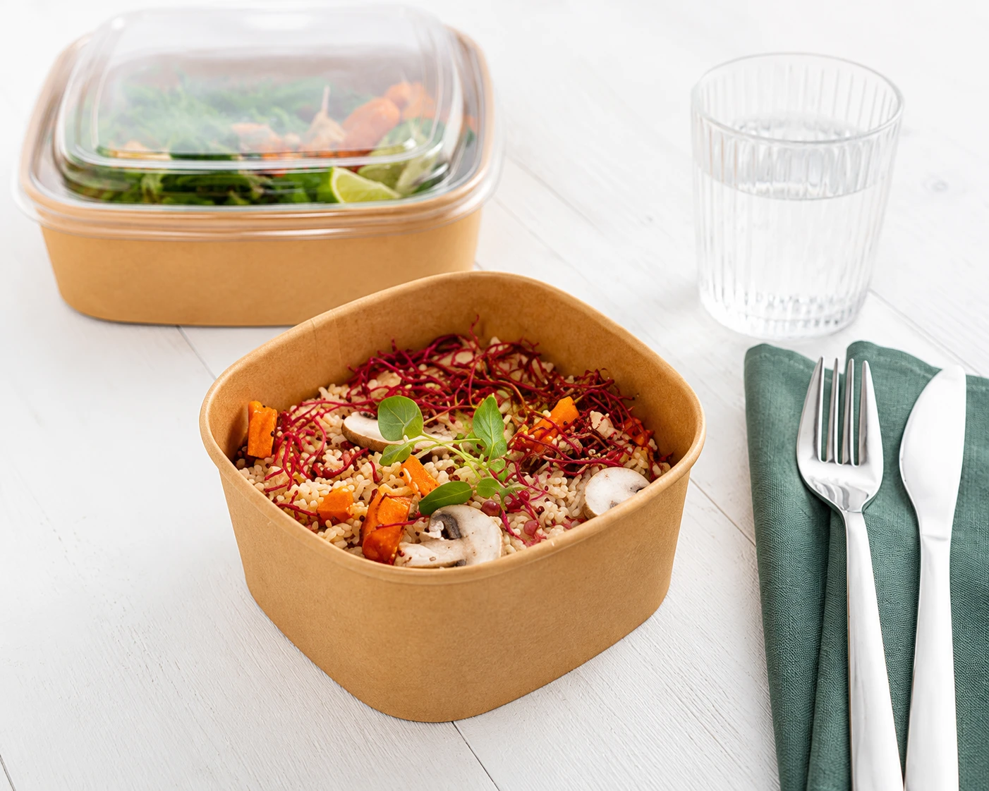 Sabert Lids for Square Bowl PAP54012 350/500ml - Pack of 300