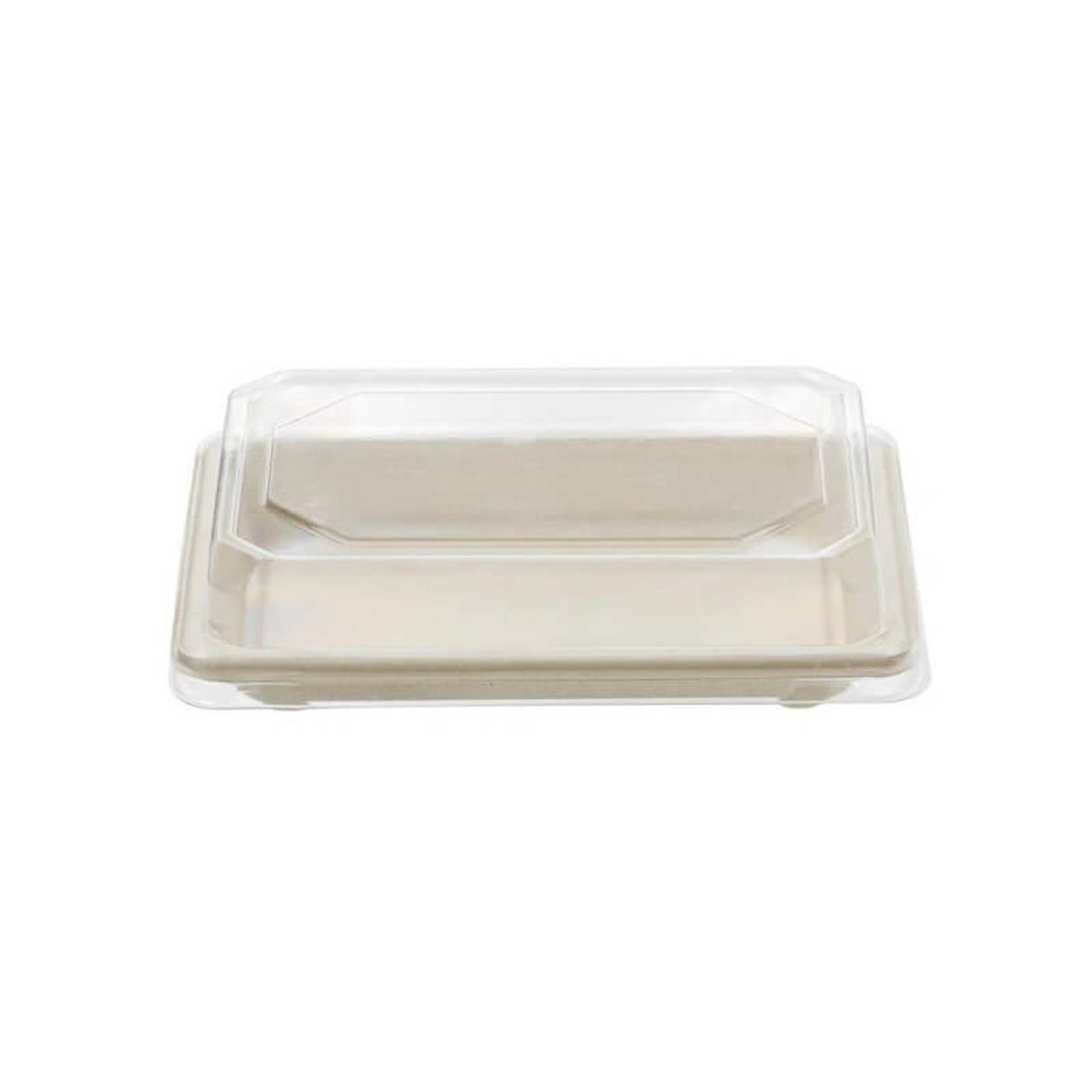 PET Clear Lids for Bagasse Sushi Tray 215x135mm - Pack of 500