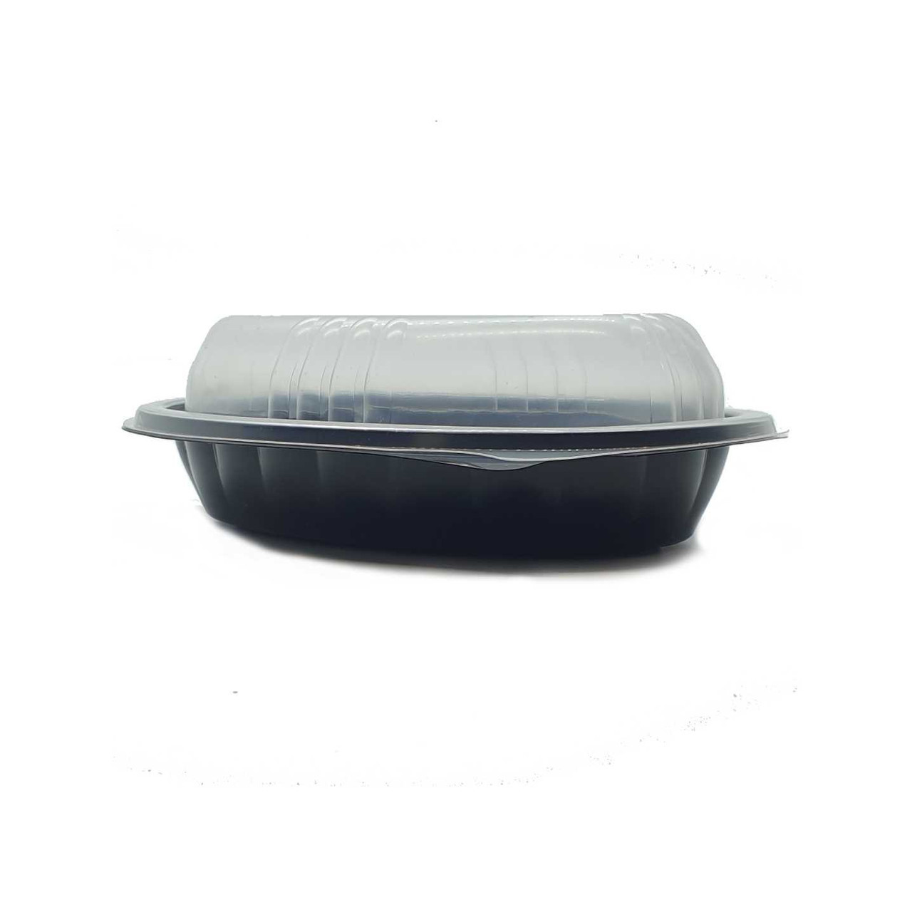 Oval Black Microwavable Food Container 500cc Somoplast 754 - Box of 250 bases