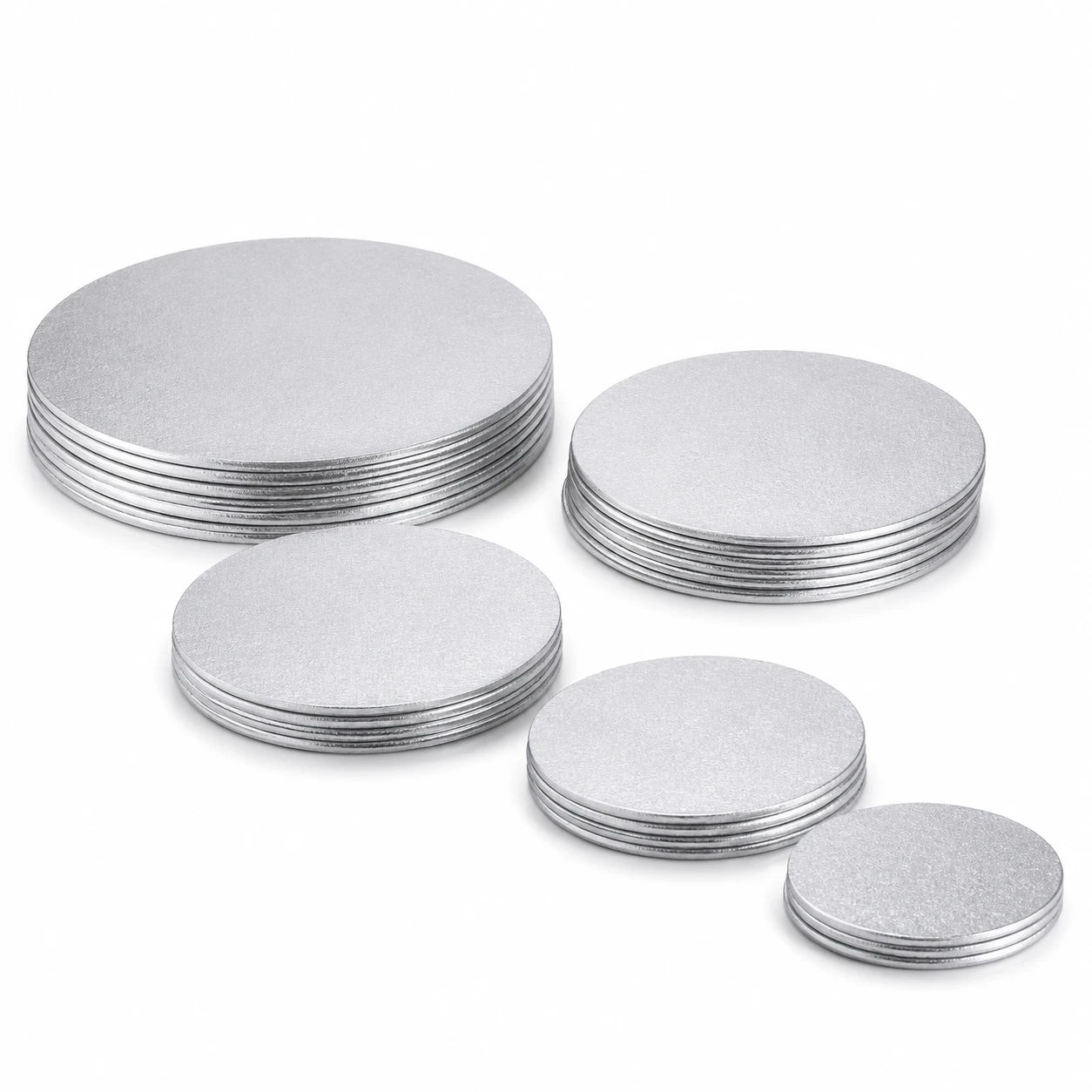 Silver Cake Drum Round 10 Inch (Pack of 5)