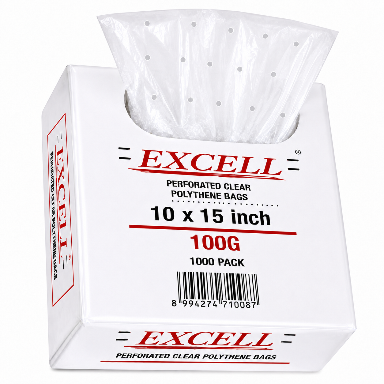 Food Safe Perforated Polythene Clear Bag 10x15 inch