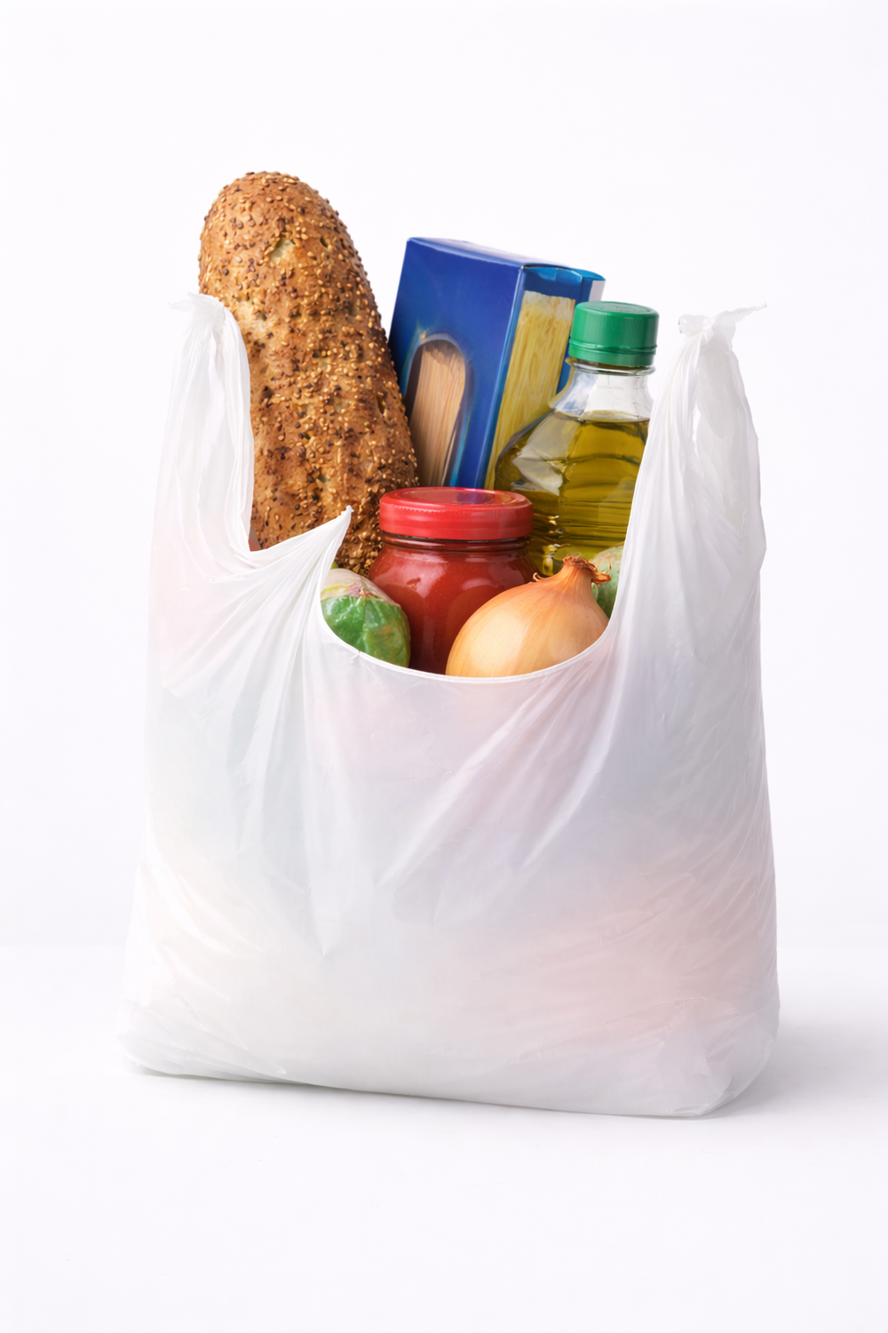 Medium White Plastic Carrier Bag [11x17x21) 15mu (2000 Bags)