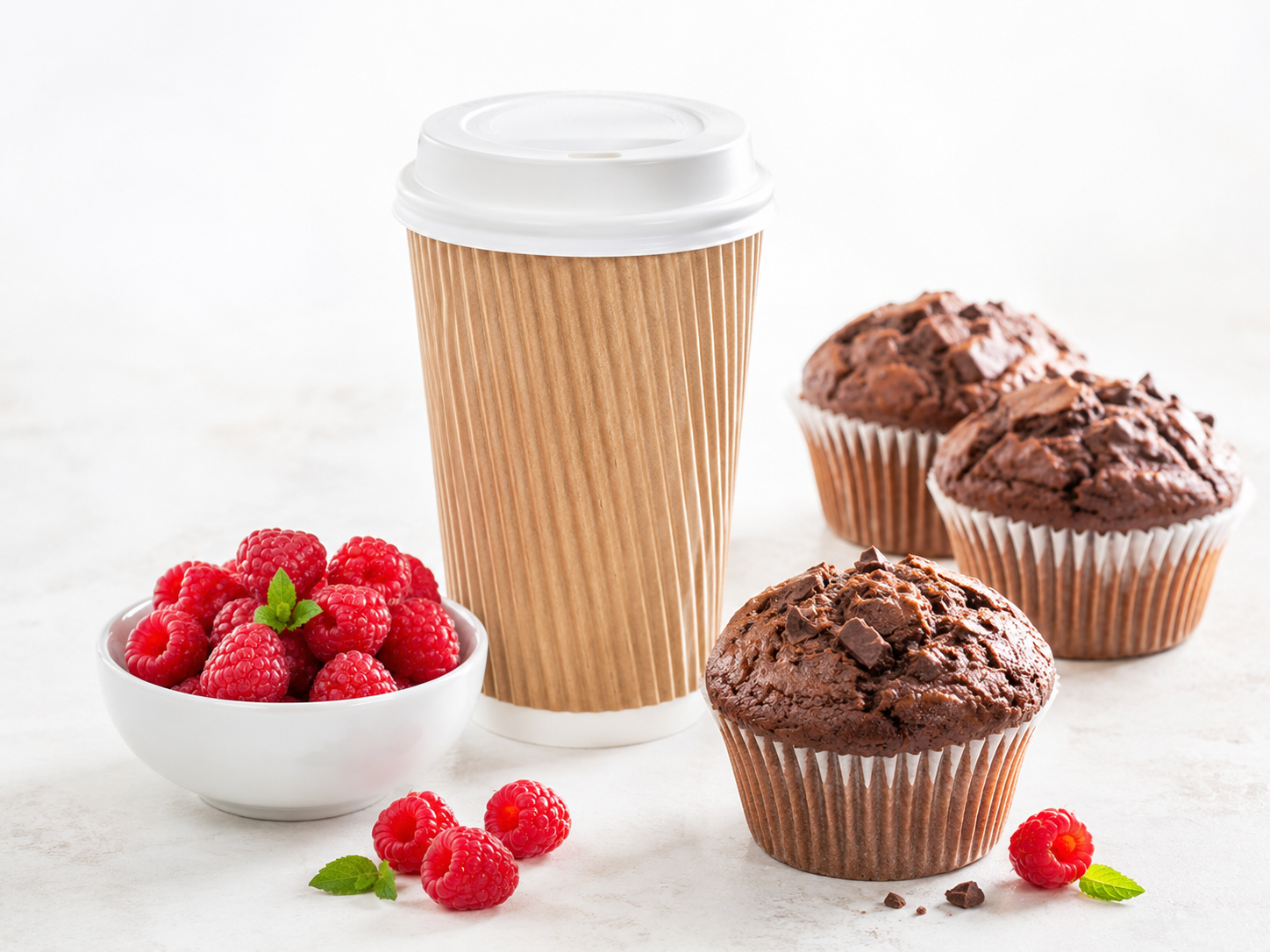 Go-Pak 16oz Kraft Ripple Paper Takeaway Cups - Pack of 500