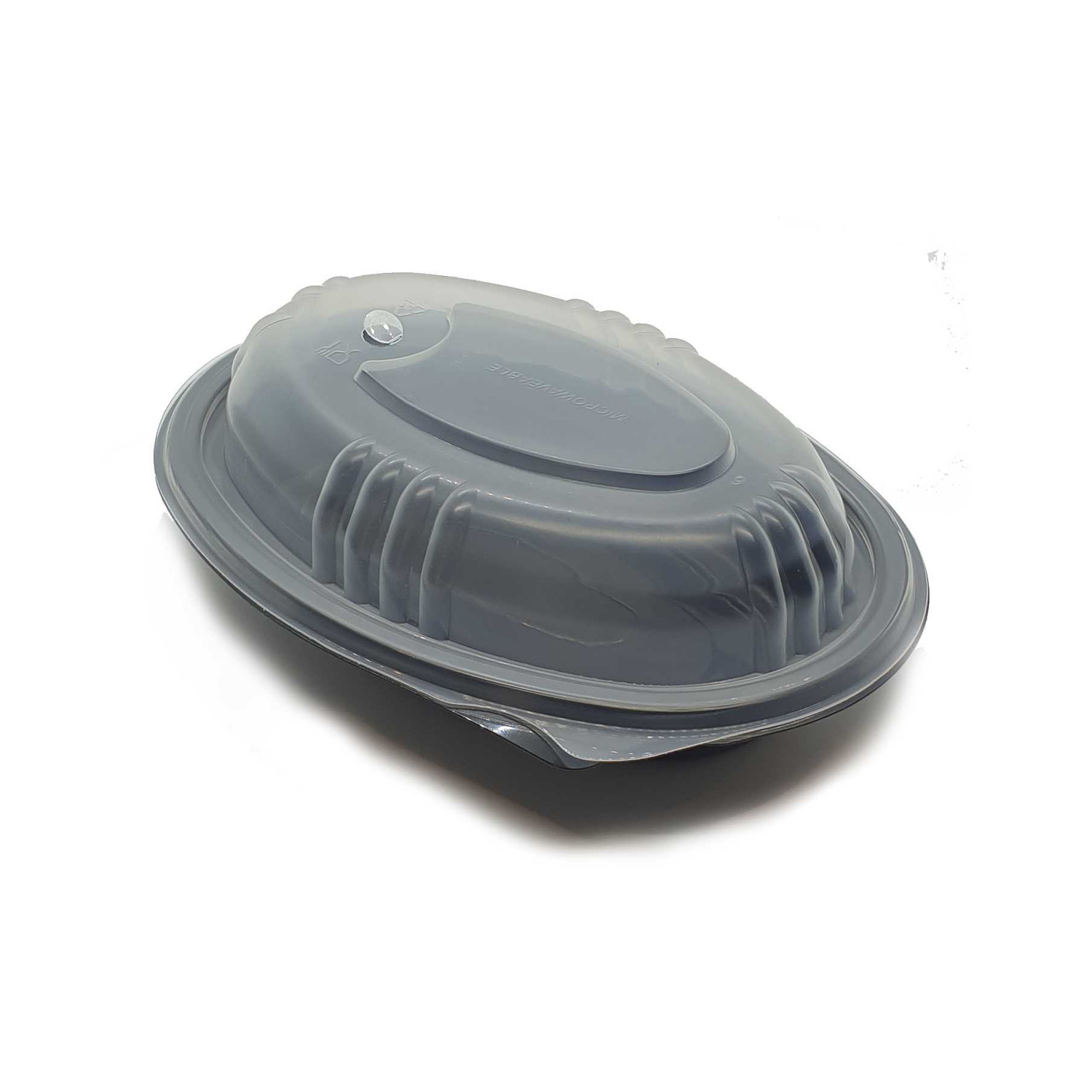 Somoplast Lid for 755 and 754 Oval Black Microwavable Container (a pack of 250)