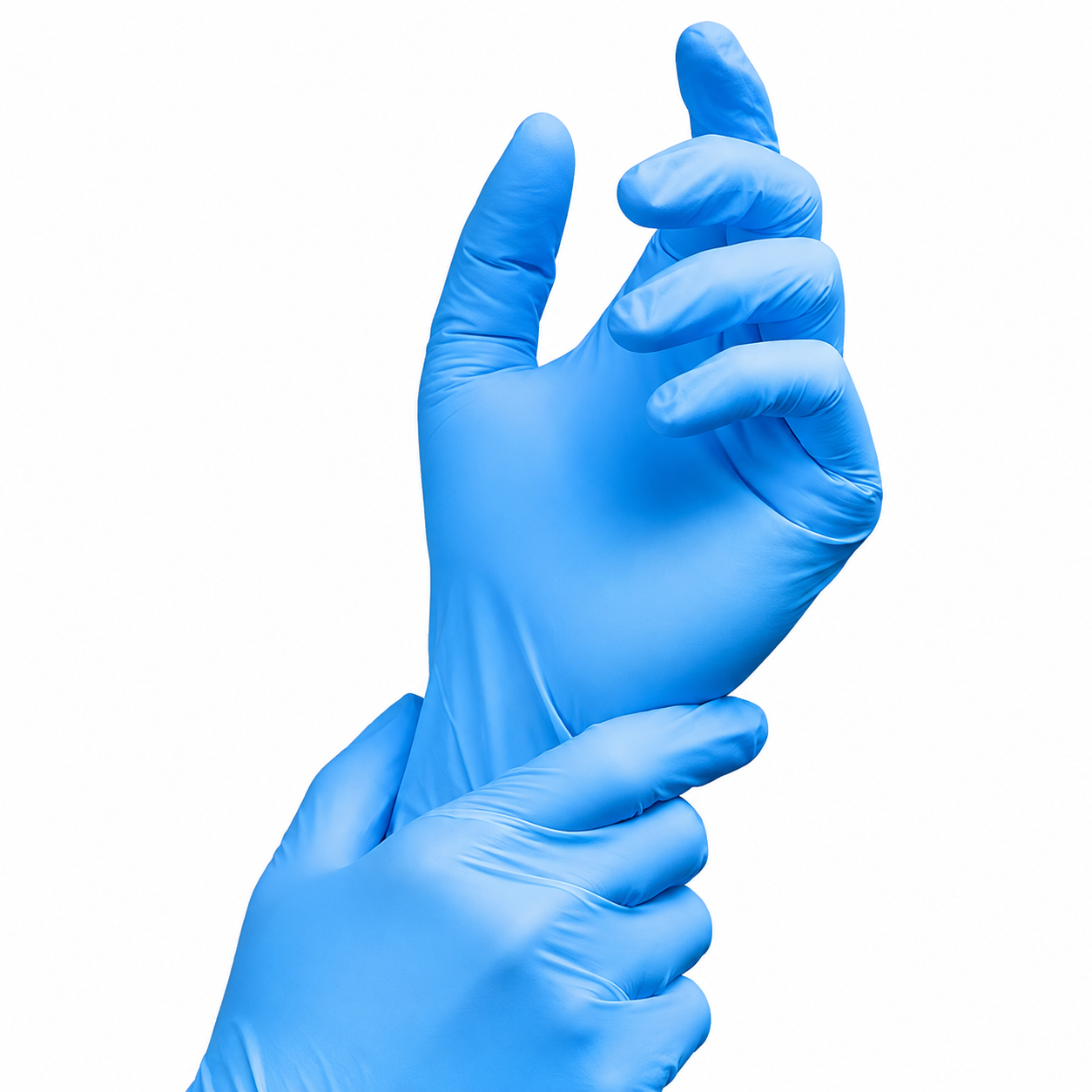 Large Blue Nitrile Gloves Powder Free - 10 Packs of 100