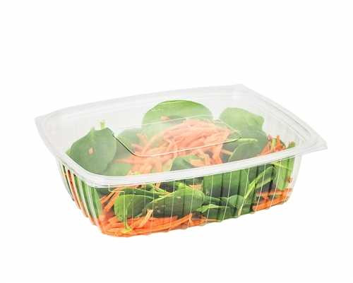 Eco Somoplast [660] Clear Hinged Rect. Container [600cc] Shallow (a pack of 500)