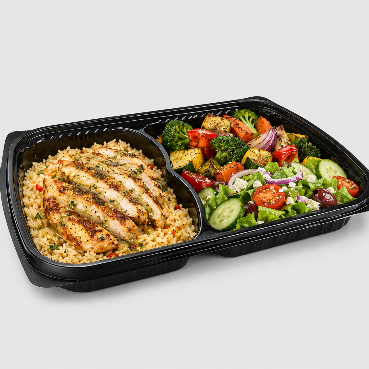 Somoplast 825 Black 2-Compartment  Container Base 1000cc | Pack of 260