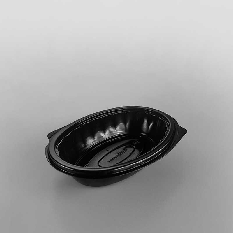 Somoplast 754 Oval Black Microwavable Container 500 cc Just Base (a pack of 250)