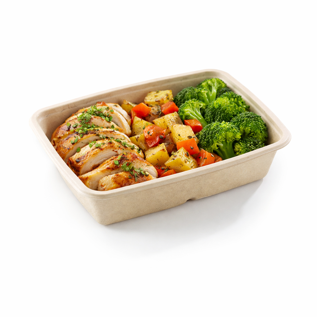 Sabert Rectangular 950ml Pulp Container PUL46130F300N (300 Pcs)