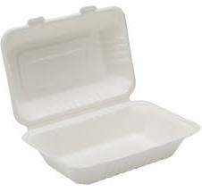 Bagasse, biodegradable Lunch Box 9'' x 6'' x 3'' (a pack of 200)