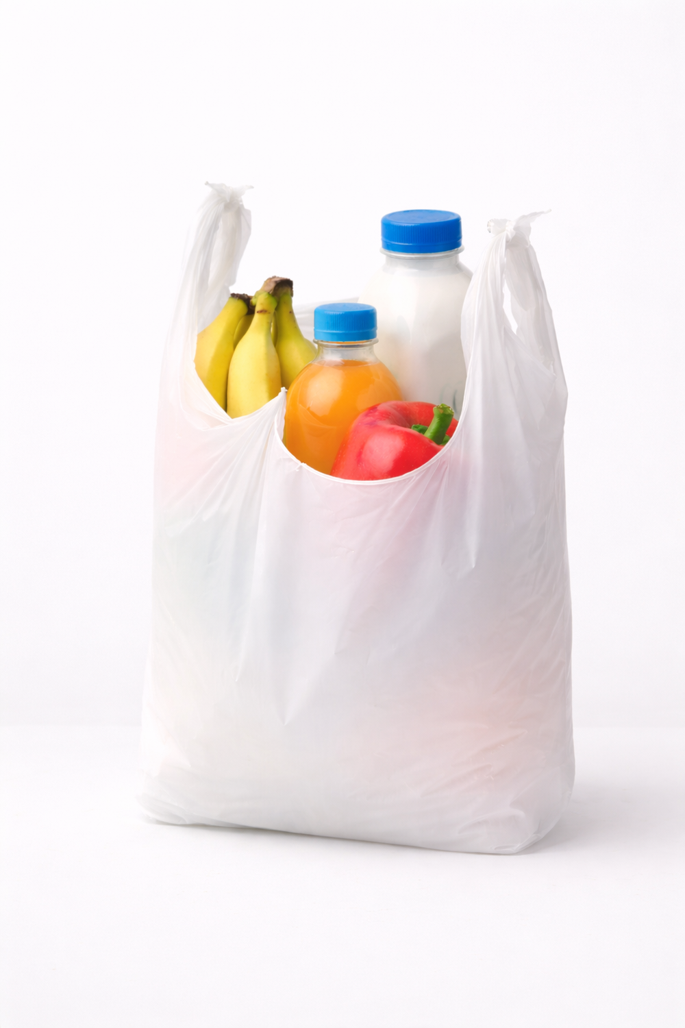 Medium White Plastic Carrier Bag [11x17x21"] (700 Bags)