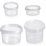 Tamper-proof Clear Round Containers & Lids 400ml - Pack of 448