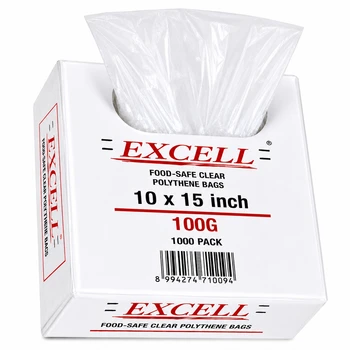 Excel Clear Polythene Bags 10x15 Inch 100G - 1000 Pack