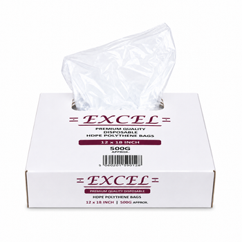 Food-Safe Clear Polythene Bags 12x18 Inch 500G - Pack of 500