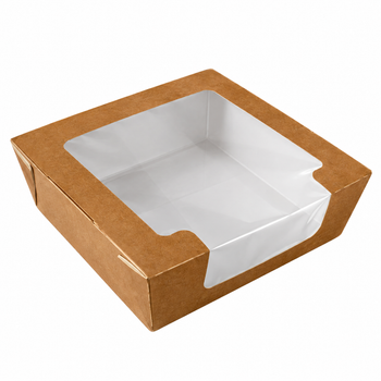 Small Laminated Cardboard Hinged Tray Salad Container (Pack of 360)