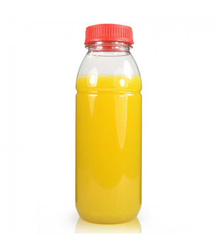 Clear Juice Bottle Round [500ml] with White caps (a Pack of 136 set)