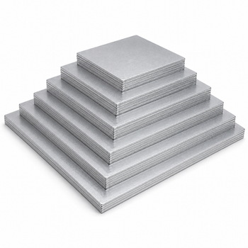 Silver Cake Drums Square [8 inch] (Pack of 5)
