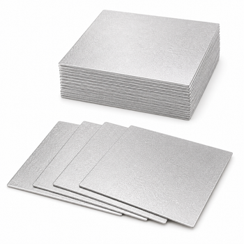 Cake Card Silver Square [10inch] Extra Thick (a pack of 25)