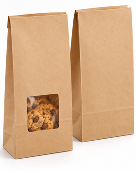 Brown Kraft SOS Window Bags with Window (6x4x10") ‚Äì Pack of 250