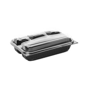 Hotpack Clear Dome Lids for Rectangular 4-Compartment Container Just lids 200 Pieces