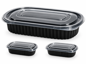 Mani M-8000B 24oz Microwavable Takeaway Container Base - Pack of 400