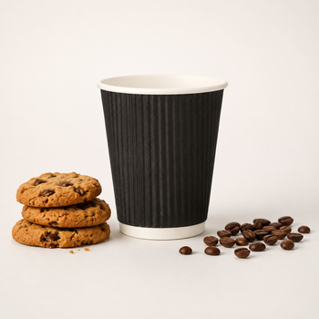 Hippo 8oz Black Ripple Paper Hot Drink Cups (pack of 500)