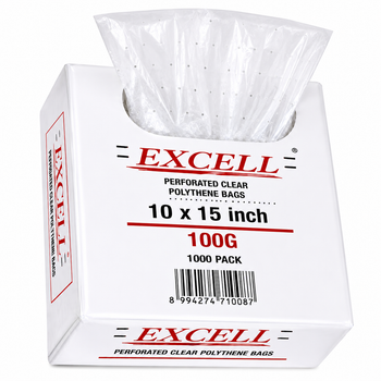 foo Safe Excel Perforated Clear Polythene Bags 10x15 Inch 100G - 1000 Pack