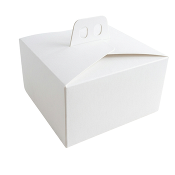 White Cake Box With Handle 7x7x4 Inch - Pack of 150