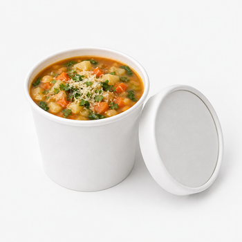 Go-Pak 8oz (237ml) Paper Soup Containers with Lids – Pack of 250 Sets