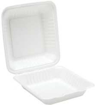 Bagasse, biodegradable 9'' Clamshell Meal Box (a pack of 200)