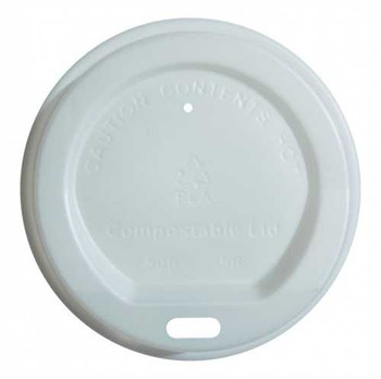 White Compostable Lids to fit 8 oz Compostable Hot Cups (a pack of 1000)