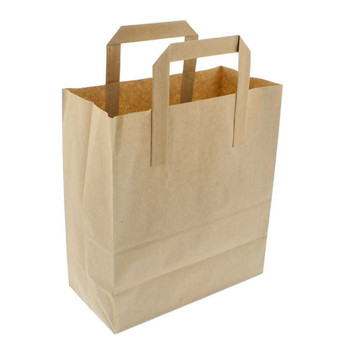 Large Brown Kraft Paper Carrier  (SOS) Bags [10x5.5x12"] ‚ Pack of 250  Supply Express