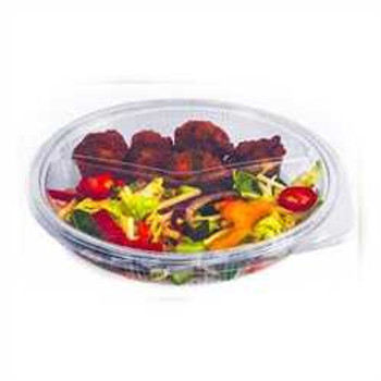 Somoplast [972] 2 Compartment 575 cc Oval Clear Hinged Container (a pack of 300)