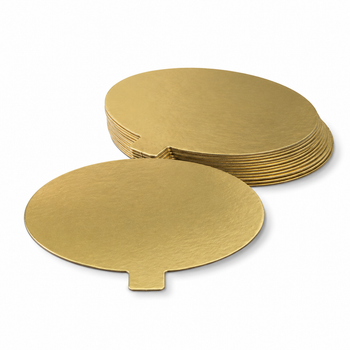 Single Slice Cake Card Gold Oval 7.5x10.5cm - Pack of 1000