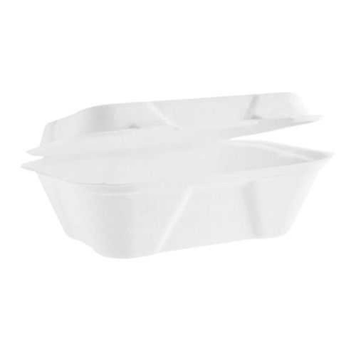 Bagasse Compostable Clamshell Box 7x5x2.5inch - Pack of 500