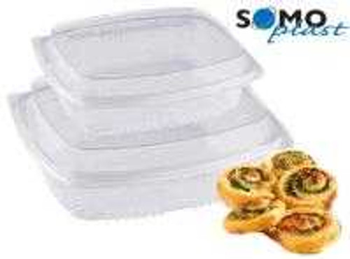 Somoplast 907 Clear base for Salad Rectangular Container (750cc) - Pack of 280