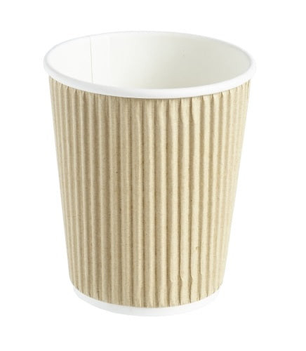 Hippo Ripple Kraft Paper Hot Drink Paper Cups 12oz - Pack of 500