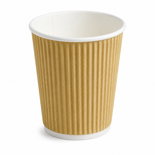 Hippo Ripple Kraft Paper Hot Drink Paper Cups 12oz - Pack of 500