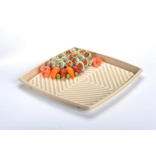 Sabert Square Pulp Platter PUL49110 27x27cm - Pack of 25 Bases