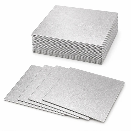 10" Silver Square Extra-Thick Cake Card / Cake Board – Pack of 25