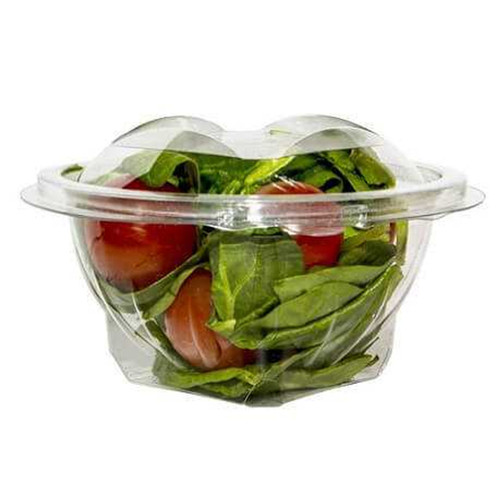 Somoplast 982 round clear Hinged lid Salad Bowl (600cc) - Pack of 300