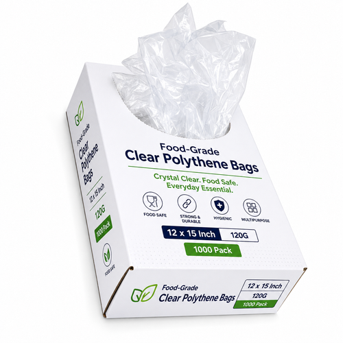 Excel Polythene Clear Bag 12x15inch 120G - Pack of 1000