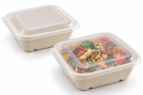 Sabert PP Lid for Square Pulp Bowl PUL54124 - Pack of 300