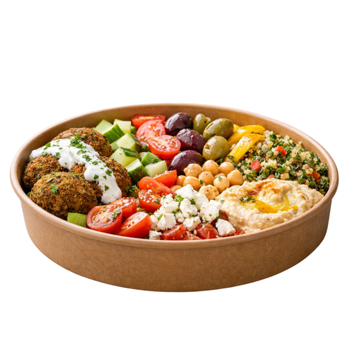 1300cc GoPack Kraft Round Takeaway Food Container - Pack of 300