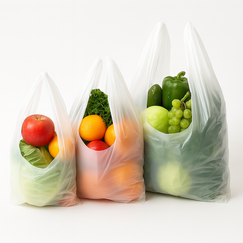 Medium White Plastic Carrier Bags 11x17x21in, 15mu - Pack of 2000