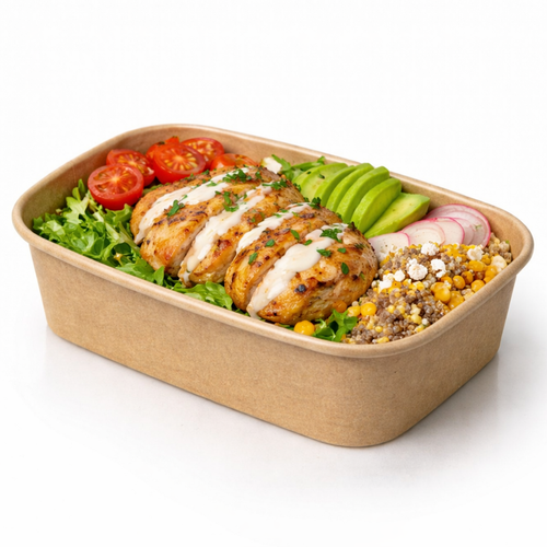 Rectangular Kraft Paper Takeaway Food Container 750cc (pack of 300)