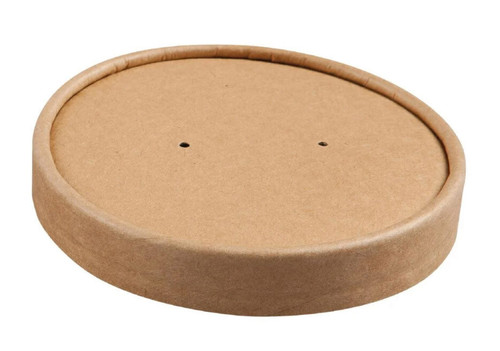 Dispo Brown Paper Soup Lids 8-16oz, Model 49020 - Pack of 500