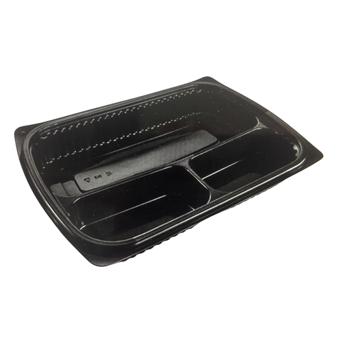 Somoplast Black 3 Compartment Container 818 (1000cc) - Pack of 260
