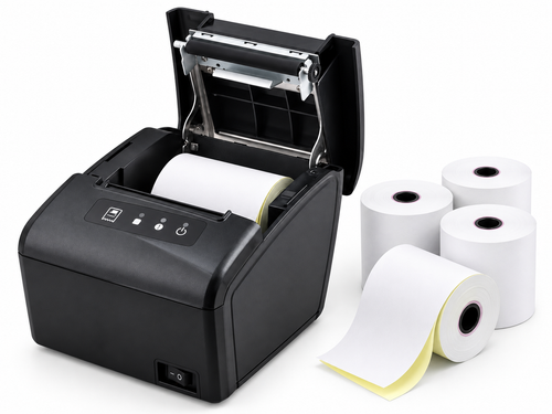 Two Ply Kitchen and receipt Till Roll 76X76 White and Yellow - Pack of 20 Rolls